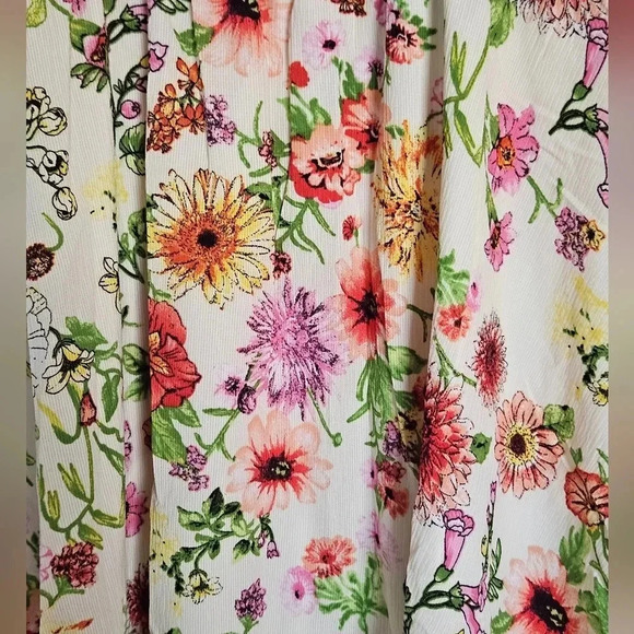 NWT‎ floral open shoulder mini dress with front button detail size large - Picture 4 of 7